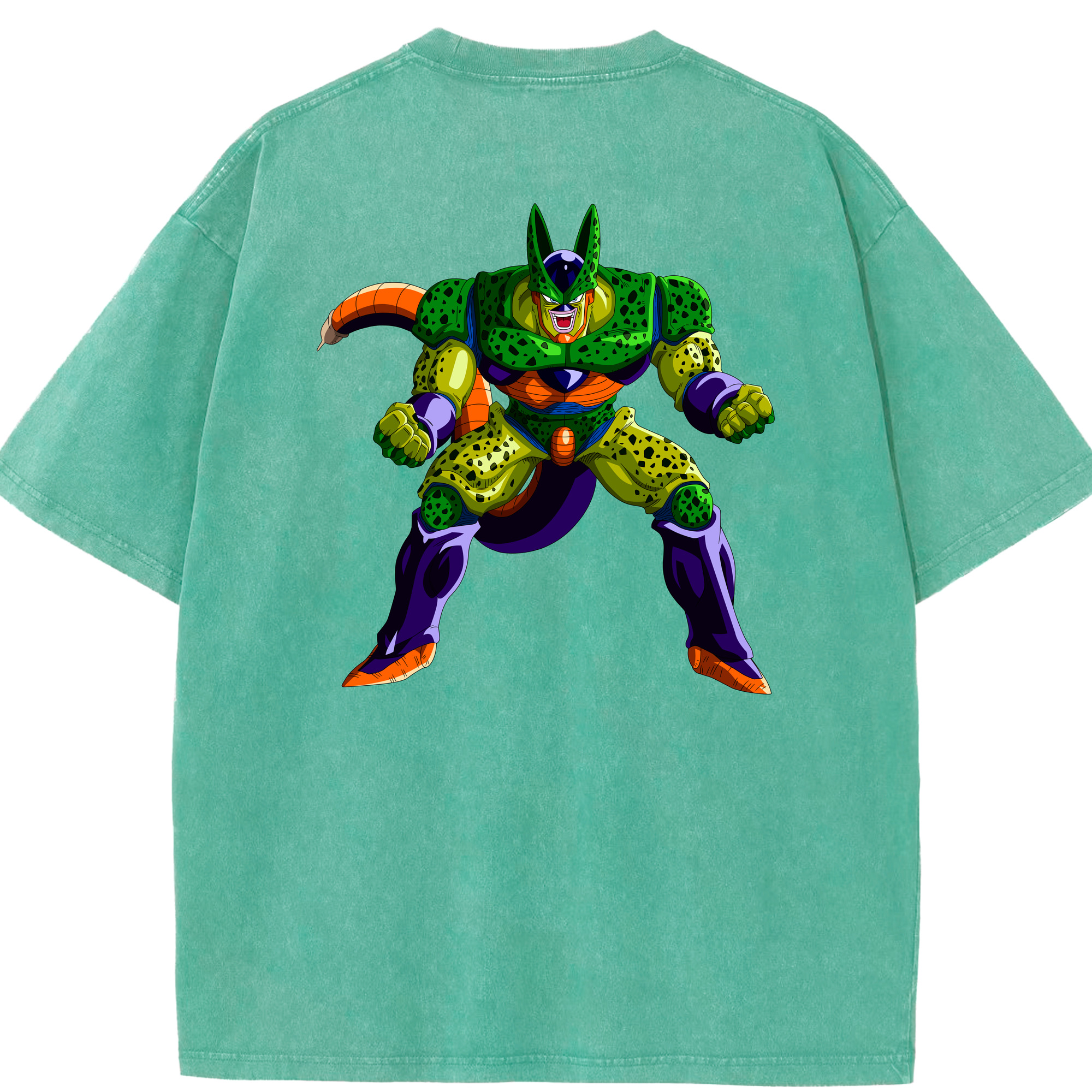 （画像用） ドラゴンボール セル DRAGON BALL Cell 綿100% ヴィンテージ風 半袖Tシャツ（背面プリント）